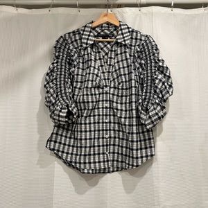 Veronica Beard Jeans Plaid Blouse